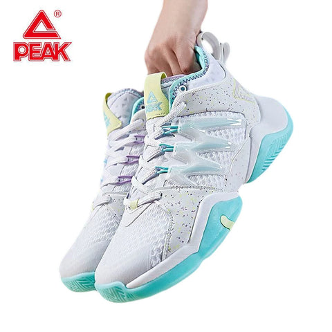 PEAK Men's Basketball Shoes Lightning Casual Sneakers Anti Slip and Shock-absorbing Checkered for Young People in Spring 2024