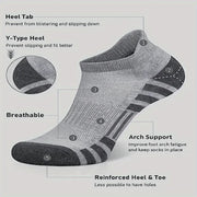 6 Pairs Ankle Athletic Running Socks Cushioned Cotton Breathable Low Cut Sports Tab Socks For Men And Women