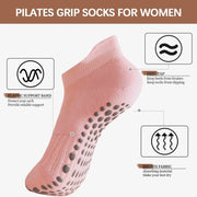 HA WA 4 Pairs/Lot Women Yoga Socks Cotton Silicone Anti-slip Low-ankle Sock Soft Breathable Dance Ballet Fitness Sports Socks