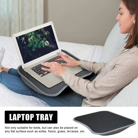 Laptop Lap Desk Lapdesk For Laptop With Soft Pillow Cushion Writing Padded Tray With Handle For Work And Game On Couch