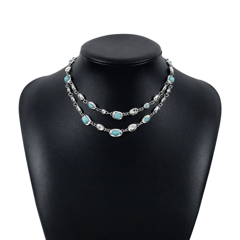 Ethnic Style Diamond Double-layer Necklace