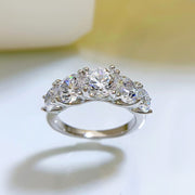 925 Silver European And American Simple Five-star Light Ring Luxury Temperament