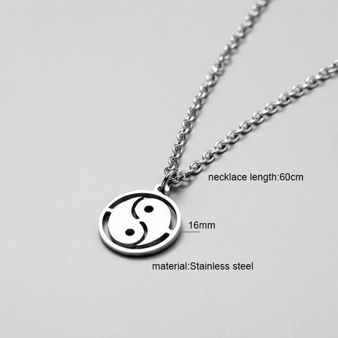 Stainless Steel Long Bar Pendant Necklace Leaf