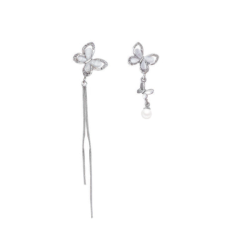 Asymmetric Butterfly Earrings Female Niche Cold