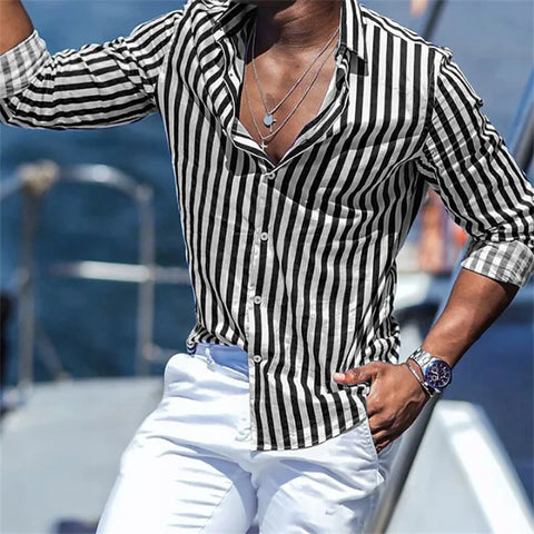 Men's Fashionable Versatile Printed Casual Shirt