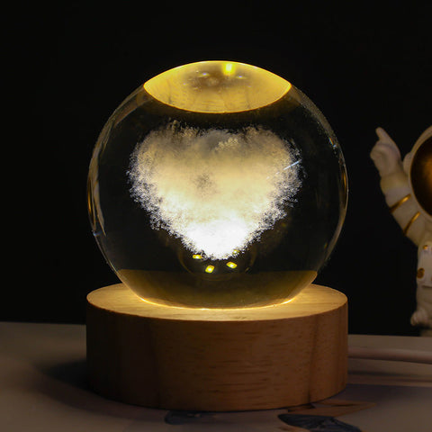 Luminous Starry Sky And Planets Moon Moon Crystal Ball Small Night Lamp Projection Ambience Light Creative Gift New Strange Gift