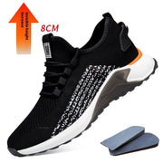 Men's Round Head Mesh Fabric Casual Shoelace Invisible Height Increasing