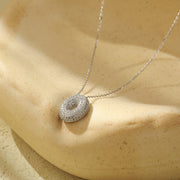 Silver 26 Letter Bubble Necklace For Women Full Diamond