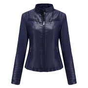 Women's Leather Thin Motorcycle Clothing Short Chic Women's Jacket