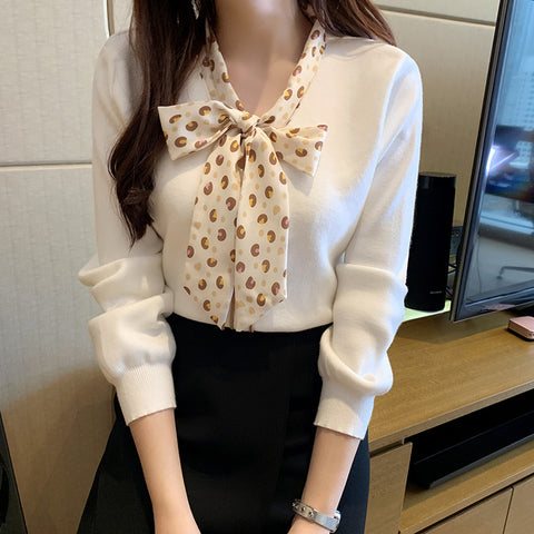 Western Style All-match Knitted Bottoming Women's Inner Thin Sweater Long-sleeved Top