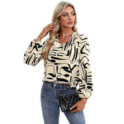 Fashion Irregular Printed Loose Top Women