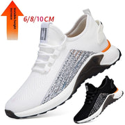 Men's Round Head Mesh Fabric Casual Shoelace Invisible Height Increasing