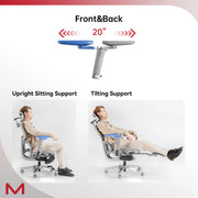 D2 Pro High Back Ergonomic Home Office Chair With DTS Self-Adaptive Lumbar Support, Multi-Adjustable Armrest, Wire Controlled Design, Footrest, 4D Headrest Mesh Office Computer Chair