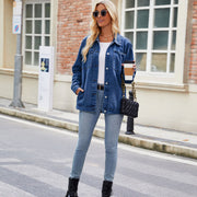 Retro Washed Denim Coat Top