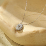 Silver 26 Letter Bubble Necklace For Women Full Diamond